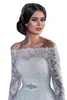 Élégant Dentelle Tulle Blanc De Mariage Wraps Avec Manches Longues Sheer Bolero Vestes Tulle Accessoires De Mariée Sur Mesure Made240b