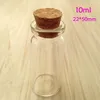 Mini glazen fles met kurk stop, 3 ml, 5 ml, 7 ml, 8 ml, 10 ml, 15 ml, 20 ml glazen potten, gratis verzending wereldwijd