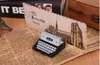 Creative Black Coffee Vintage Trä skrivmaskin Fotokort Desk Messege Memo Holder Stand Card Holder ZC0885