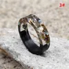 Anillos de resina de madera hechos a mano nuevos, anillos interiores de flores y plantas de hoja de oro para mujeres y hombres, regalo de joyería DIY a la moda