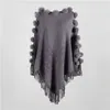 2019 Jesień Dzianiny Sweter Poncho Kobiety Tassel Poncho Capes Kobiety Zima Długi Sweter Panie Batwing Rękawy Scarf Pullover