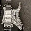 Rare 10th Anniversary Steve Vai Jem 77 Black Electric Guitar Chrome Pickguard Ebony Fingerboard Real Abalone Body Binding Vine 8079131