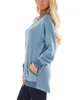 Sweat à capuche mode-solide avec poche T-shirt uni Lady Sweatershirt manches longues col rond pull poche haut d'automne LJJA3210-10