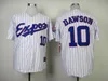 Vintage 1982 Montreal Expos Andre Dawson Baseball Jerseys Billiga White Blue #10 Andre Dawson Mens Stitched Shirts M-XXXL