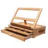 Verstellbare Tisch Staffelei, Holz Sketchbox Staffelei 4 Adjustable Gears Künstler Staffelei mit Storage Drawer (3 Ebenen Schublade)