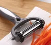 Raladores De Frutas Vegetais De Aço Inoxidável Cenoura Batata Cortador Slicer Fácil Cozinha Ferramenta 3 em 1 Fatias de Lâmina Rotativa