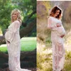 Jurken witte moederschapsjurk fotoshoot Portret Longuette Zwangere vrouw Kant zwangerschapskleding feestjurk robe de soiree sukienki