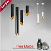 Free bulb 60mm LED Ceiling light Cord lamps GU10 7W Kitchen Company Table Pipe Tube Lamp Dining Room Bar Counter Shop