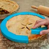 Grote uitverkoop!!! Transder verstelbare siliconen taart crust shield taart beschermers fda food-safe siliconen pak voor 8.5 "- 11.5" (rood, blauw)