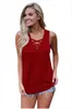 Fashion-For Women Summer with Sleeveless V Neck Shirt Fashion T-shirt Lace Up Criss Cross Cami Tank Tops S M L XL XXL RF1317