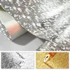 1 rotolo di adesivo da parete in PVC 10M, effetto specchio, effetto mosaico, scintillante, riflette la luce, adesivi in lamina d'oro2909
