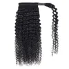 Krullend Menselijk Haar Paardenstaart Extensie 8A Braziliaanse Kinky Krullend Zwart Trekkoord Pony Tail Real Hair Pieces voor Dames Clip in Weav Ponytails