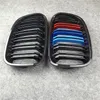 Paire de calandre de calandre de voiture pour BMW série 1 F20 F21 2012-2014 ABS double ligne brillant M couleur noir pare-chocs avant style