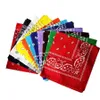 Hip Hop Square Bandanas 55*55cm Polyester Printed Paisley Headband Sports Hiking Magic Scarves 19 Colors OOA7632-3