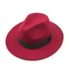 Kvinnor Hattar Vintage Höst Vinterull Kvinnors Män Fedora Mössor Floppy Trilby Feltad Hatt Ladies Cowboy Cap Gratis frakt