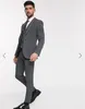 Klasik Tek Düğme Yakışıklı Groomsmen Notch Yaka Damat smokin Erkekler Suits Düğün / Balo Sağdıç Blazer (Ceket + Pantolon + Vest + Tie) W122