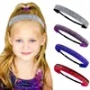 Glitter Elastic Headbands Non Slip Stretch Velvet Fabric för Tween Teens Kids Girls Stretchy Workout Fashion Hair Tillbehör