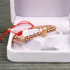 Braccialetti di gioielli per uomini e donne Braccialetti di macramè con corona all'ingrosso 10 pezzi / lotto con sfera di cz da 8 mm e perline di rame da 6 mm