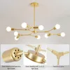 Moderne LED Kronleuchter Beleuchtung Eisen Kronleuchter Lampe Decke montiert Gold Schwarz Für Innenbeleuchtung 3/6/9 Lichter