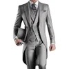 New Slim Fit Morning Style Groom Tuxedos Lapel Men's Suit Navy Blue Groomsman/Best Man Wedding/Prom Suits(Jacket+Pants+Vest) HY6019