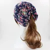 LOVINGSHA Autunno Inverno Donna Sottile Skullies Berretti Design floreale Multifunzione Cappelli per la ragazza Lady Fashion Feminino Sciarpa HT098
