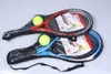 Raquete de Tennisカーボンファイバートップスチール材料テニス文字列を訓練するための2ティーンエイジャーのテニスラケットのセット