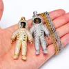 Custom Po Frame Astronaut Pendants Necklace for Men CZ Stone Paved Bling Iced Out Hip Hop Rapper Jewelry1248Q