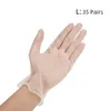 35Par / Box Tatueringshandskar Skydda Händer Vit Handskar Inelastisk L Storlek