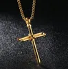 Hip-hop Splicing Nail Cross Necklace Mens Guld Rostfritt Stål Jesus Kristus Pendants Halsband Hip Hop Smycken