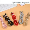 1M/2M/3M Type C 3ft Braided USB Charger Cable Micro V8 Cables Data Line Metal Charging for Samsung Note 10 S9 Plus