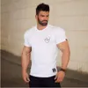 Szybka sucha siłownia shirt sport t shirt mężczyźni fitness ciasna koszulka z krótkim rękawem do biegania mężczyzn bodybuilding topy tee t-shirt rashgard