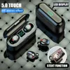 Auricolare wireless Bluetooth V5.0 F9 TWS Cuffie HF Auricolari stereo Display a LED Touch Control 2000mAh Power Bank Cuffie con microfono DHL