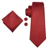 Hızlı Kargo Erkek Kravatlar Moda Gri Çiçek Kravat Hanky ​​Kol Düğmeleri Mens Ties N-3052 Için Set Yeni Tasarım Marka