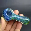 Tubos de fumantes de vidro Espaço Moss colher tubo de qualidade Galáxia azul colorido Hand Pyrex fumando cachimbo de mão