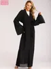 Elegante ricamo musulmano maxi abito a pieghed Abaya Cardigan Kimono Long abito di abiti Jubah Medio Oriente Eid Ramadan Arabo ISLAMIC2984