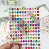 High quality various lovely cartoon sticker Multicolor Self-Adhesive DIY hand drilling for car phone party decorations 168pcs/sheet 6mm