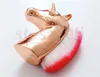 Skönhet Unicorn Form Makeup Kvinnor Pulverborste Singel Soft Kosmetisk Makeup Brush Loose Shape Foundation Make Up Brush