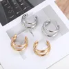S224 Fashion Jewelry Women's Vintage Layers Cute Stud Earrings Gold Silver Color