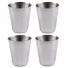 Stainless Steel Tumbler Cover Mug Sets 30ML Portable Camping Hiking Folding Tea Coffee Beer Cup 4Pcs / Set