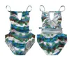 Kids Swimwear Baby Girls Floral Printed Bikini One-Pieces Summer Fashion Suspender Backless Swimsuit Children Frenulum Bathing Suit BYP712