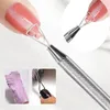 1 st Rostfritt stål Cuticle Nail Pusher Nail Art UV Gel Remover Manikyr Pedikyrvård Satser Cuticle Pushers Tools