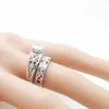 Elegante e simples prata esterlina 925 padrão Natural de diamante verdadeiro anel de diamantes de albúmen noiva tamanho de jóias acoplamento amor 6-10