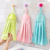 Kitchen Tools Hangable 3 Colors Soft Convenient Hand Towel Solid Colors Strong Absorbent Durable Wear Resistant Clean Rag DH0486 T6240190