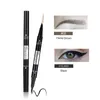 Handaiyan 2 In1 Double-End Liquid Eye Liner met Wenkbrauw Potlood Waterdicht Natuurlijk Langdurig Automatisch Cosmetische Makeup Tool 120 Stks / partij