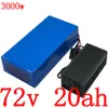 72V 72 72V electric bicycle battery 2000V 3000W electric scooter battery 72V 20AH lithium battery charger with 5A
