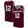 Thr Custom Texas Am Aggies College Basketball White Red Stitched Eventuellt namn nummer 1 Savion Flagg 2 TJ Starks 21 Christian Mekowulu Jersey S-4XL