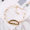 Wholesale- designer luxury exaggerated geometry multi metal circles resin leapard collar choker statement necklace for woman