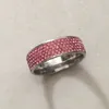 Anelli di fidanzamento con zirconi completi per donna colore rosa Anelli nuziali femminili anel Gioielli in cristalli austriaci di alta qualità2810