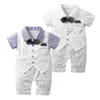 Newborn Rompers Cotton Lapel Collar Short Sleeve Romper Baby Infant Boy Designer Clothes Toddler Rompers for 0-24 Month