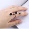 Simple Women Designer Band Rings Resin Diamond Alloy Peas Joint Finger Ring Vintage Free Size Gold and Silver 12pcs / lot